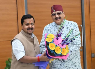 महाराज ने की भाजपा के राष्ट्रीय अध्यक्ष नितिन नबीन से शिष्टाचार भेंट